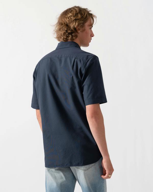 Fred Perry Mens Oxford Shirt - Dark Airforce 738 | CHO | Designer Mens Short Sleeve Shirts