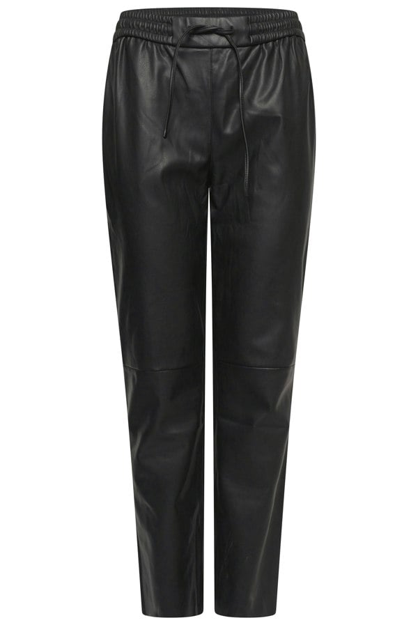 Elle Tessa Drawstring Waist Faux Leather Trousers