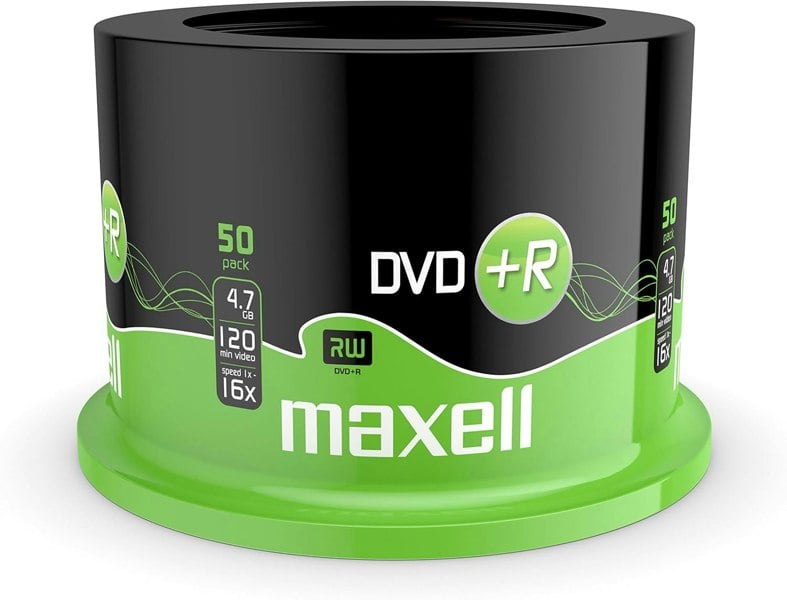 Maxell DVD+R 4.7 GB 16X 120 Min Video - 50 Pack