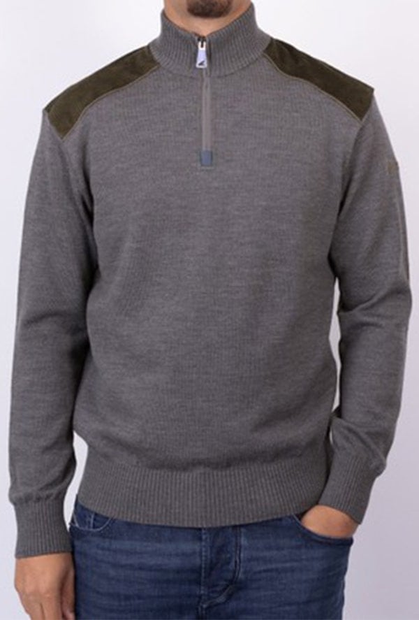 Paul & Shark Moon Badge Velvet Soft Cool Touch Wool Half-Zip