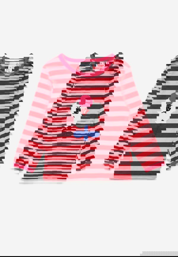 Organic Pink Flower Applique Long - Sleeved T-Shirt - Toby Tiger