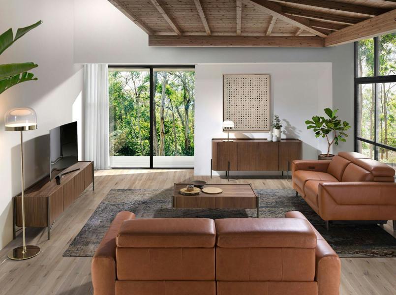 Angel Cerdá TV stand walnut and dark steel 3240