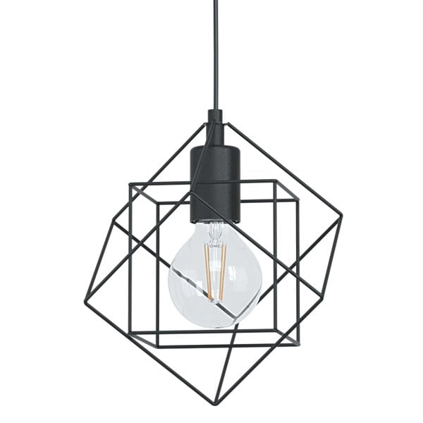 EGLO Straiton Black Steel Modern Geometric Pendant Light