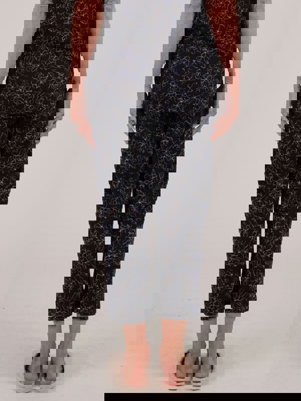 TIGI-Wear Navy Cloud Sketch Floral Pyjama Trouser