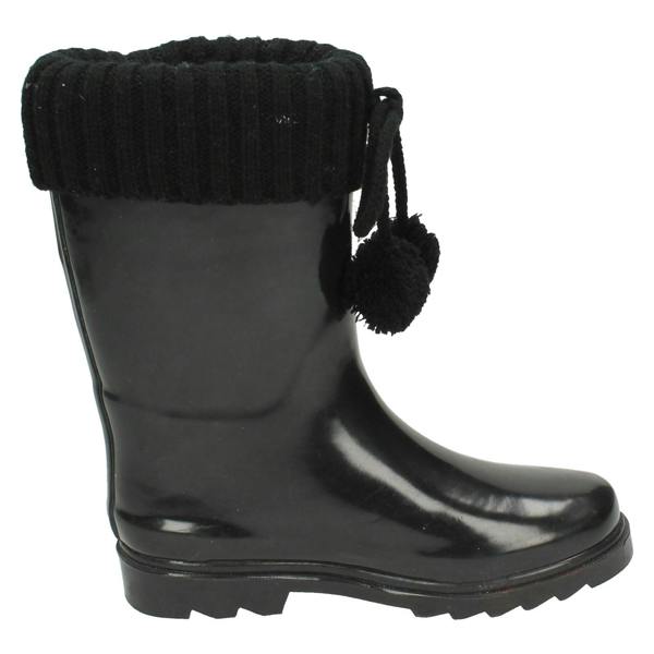 Spot On Girls Spot On Knitted Collar Wellington Boots
