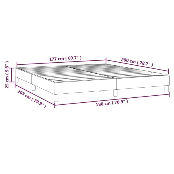 Berkfield Box Spring Bed Frame Dark Grey 180x200 cm 6FT Super King Fabric