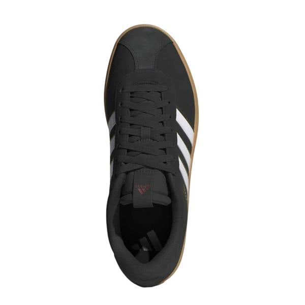 Adidas Mens VL Court 3.0 3 Stripes Flat Court Trainers - Black - 
