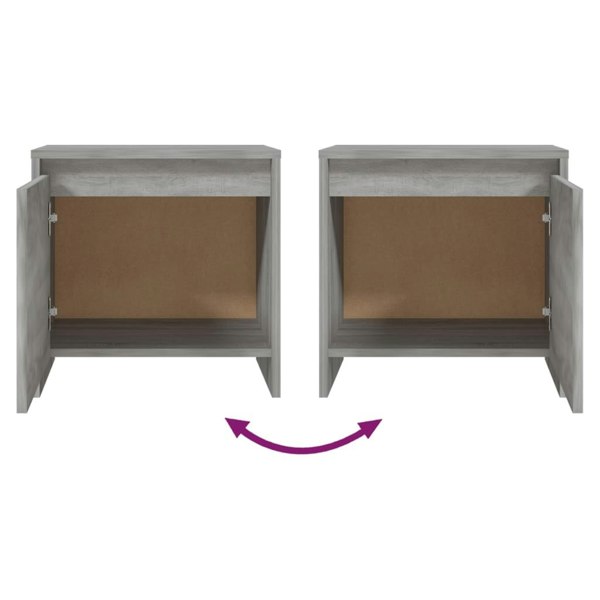 Berkfield Bedside Cabinet Grey Sonoma 45x34x44.5 cm Engineered Wood