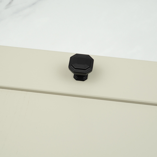 Handle & Home Matt Black Octagonal Cabinet Handles & Coordinating Knob