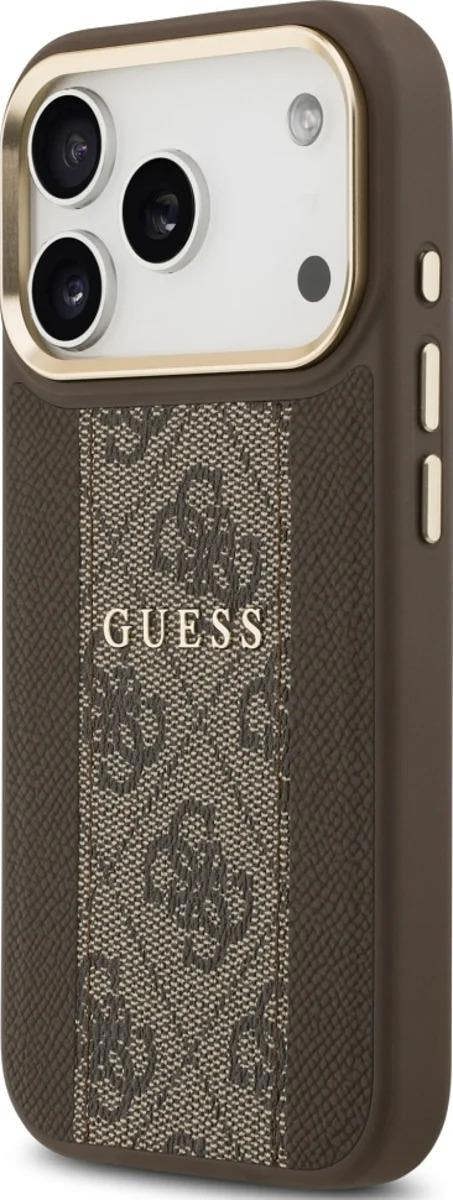 Guess 4G Stripe Case with MagSafe for iPhone 17 Pro 6.3" Brown - GUHMP17LPG4SEMCW