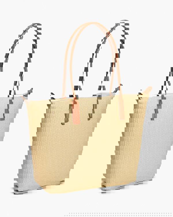 Tommy Hilfiger Popette Raffia Womens Tote Bag - Natural Raffia