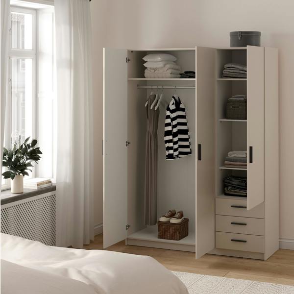 Furniture To Go Sprint Wardrobe with 3 Doors + 3 Drawers in Cashmere