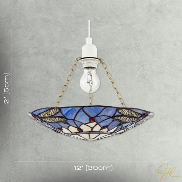 Lavender Light Purple Dragonfly Tiffany Glass Easy Fit Pendant Shade Image 7