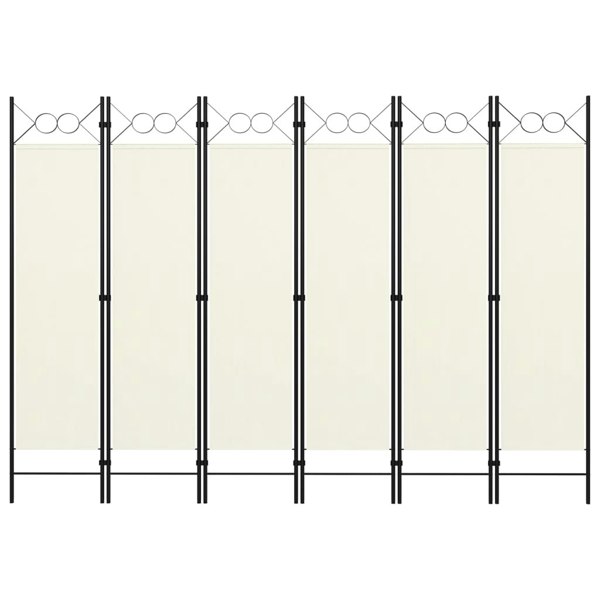 Berkfield 6-Panel Room Divider Cream White 240x180 cm