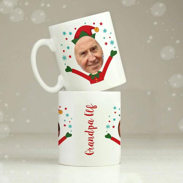 Personalised Photo Christmas Elf Mug - close-up detail