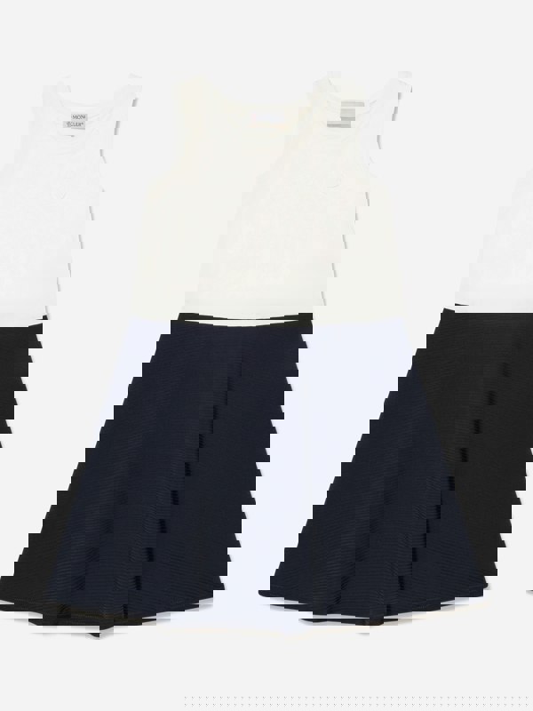 Moncler Enfant Girls Colourblock Dress in Navy