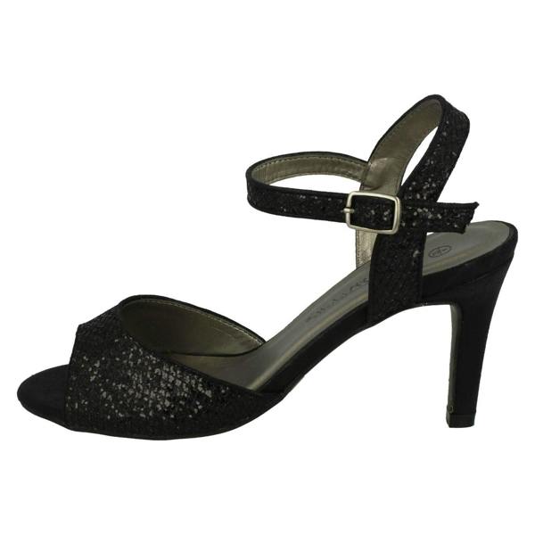 Anne Michelle Ladies Anne Michelle Glitter Peep Toe Heels F10467