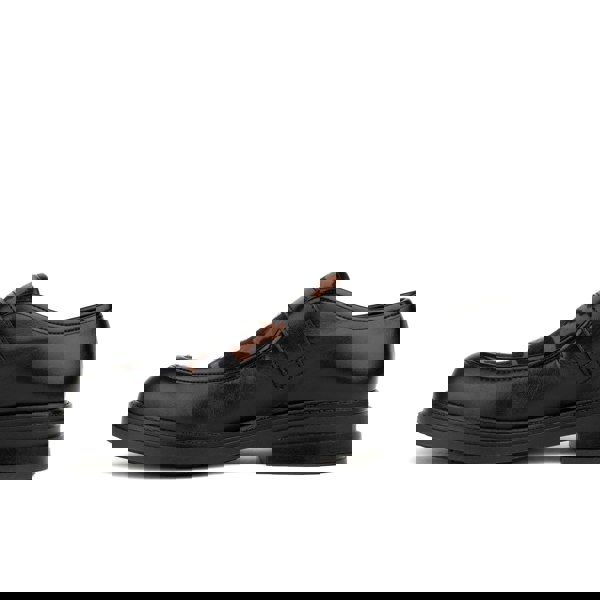 Embassy London Strapp - Black & Cow - Women’s leather ponyhair loafer with buckle