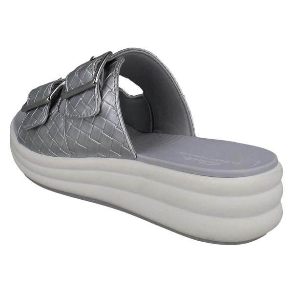 Clarks Ladies Clarks Cloudsteppers Woven Mule Sandals Drift Buckle