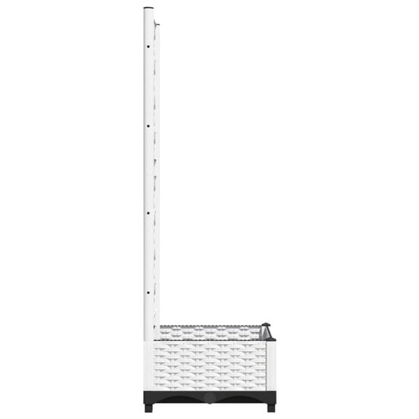 Berkfield Garden Planter with Trellis White 40x40x121.5 cm PP