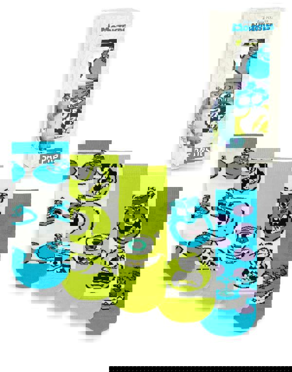 Disney Monsters Inc Unisex Kids Green Mike & Sully Calf Socks Set of 5