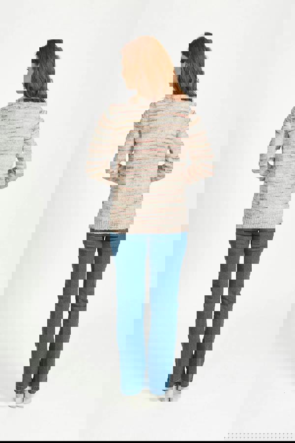 Mudflower Space Dye Stripe Open-Front Knit Cardigan