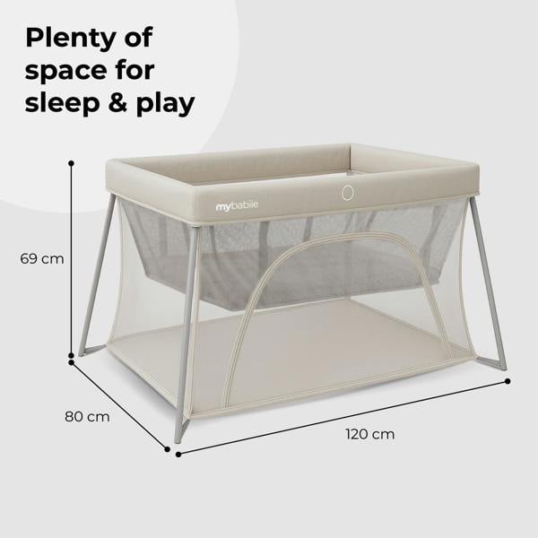 My Babiie MBTC3 Air-Light 3-in-1 Travel Cot with Bassinet - Ivory