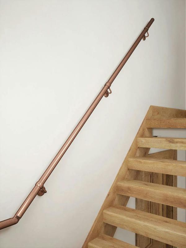 Sambourne Antique Copper Double Winder Handrail final run from elbow.