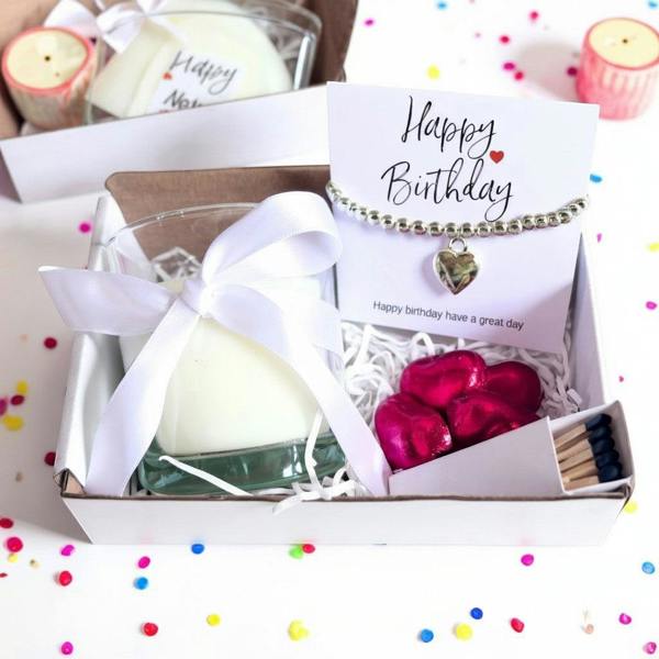 Aye Do Gifts Small Happy Birthday Gift Hamper | Bracelet, Chocolates & Candle