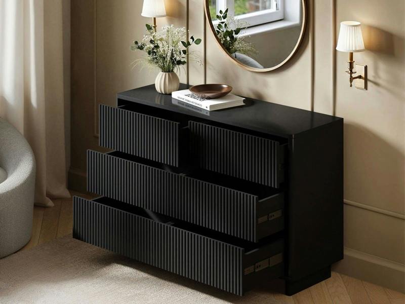 SOLACE+CO Velmor Ribbed Chest of 6 Drawers