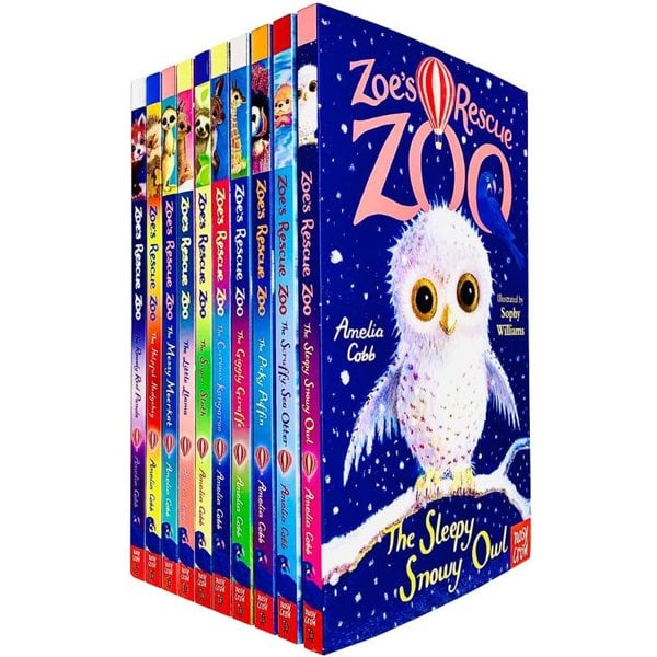 Zoes Rescue Zoo 10 Books Set By Amelia Cobb The Sleepy Snowy Owl, The Scruffy Sea Otter & more