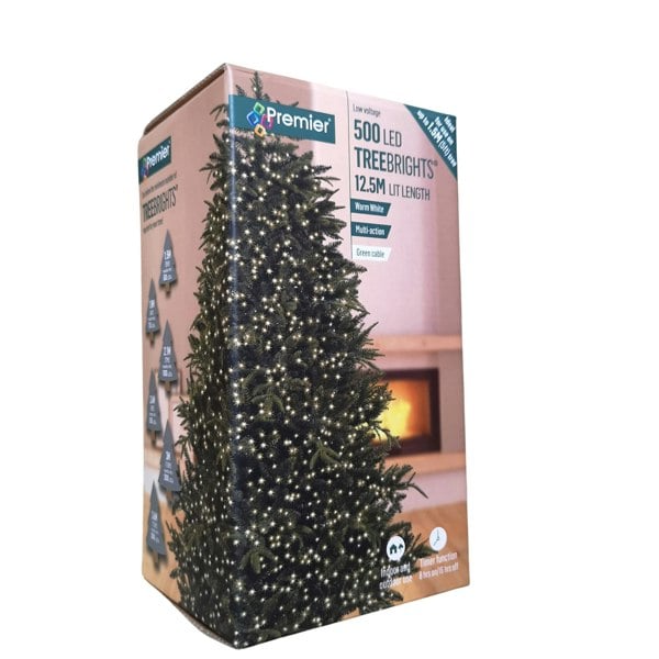 Samuel Alexander 500 LED 12.5m Indoor Outdoor Christmas Multi Function Mains Operated String Lights with Timer in Warm White