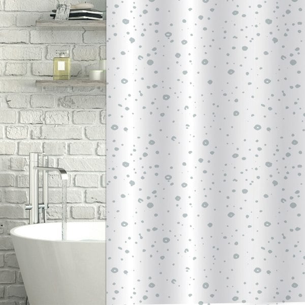 Showerdrape Droplets White Shower Curtain