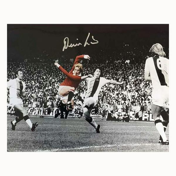 Denis Law signed photo — Premium framing