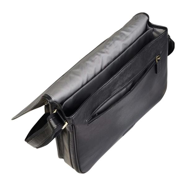 Infinity Leather Genuine Leather Laptop Satchel Messenger Shoulder Bag - Astor
