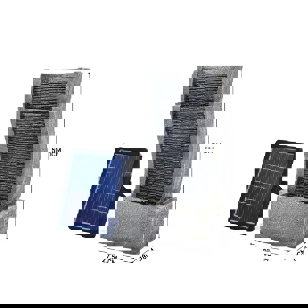 50CM H Slate Effect Modern Waterfall Ornament Garden Water Feature Cascading Tiered Water Fountains Living and Home