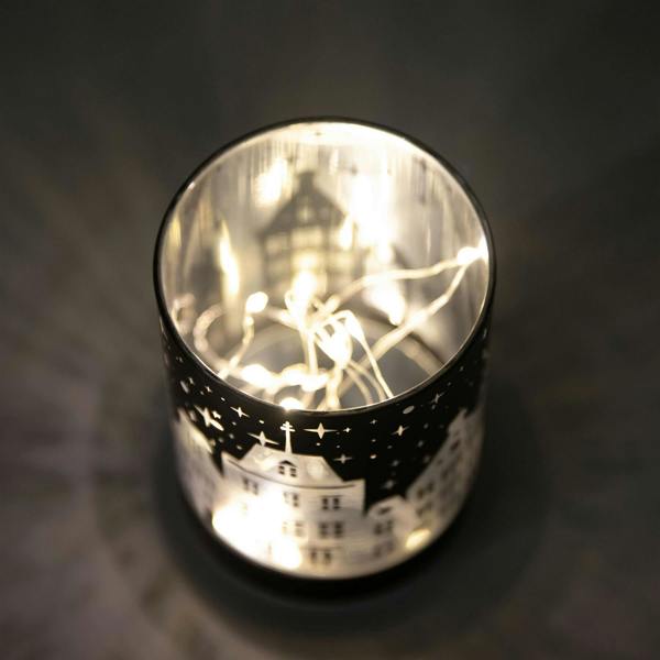 12cm Christmas LED Glass Vase Table Decoration with Warm White Lights and Festive Scene Design image 7