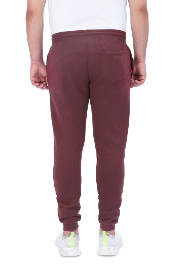Smart Living Slim Leg Jogging Bottoms with Cuffed Hem and Pockets - Burgundy
