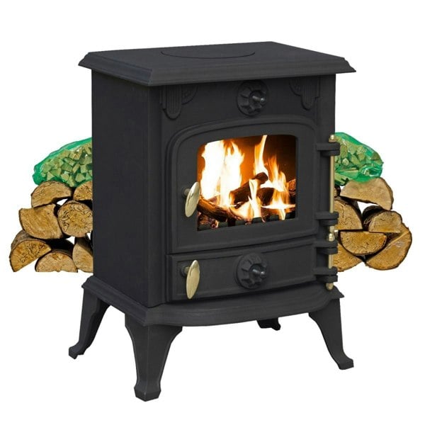 RoyalFire Royal Fire 5kW Cast Iron Multifuel Stove + Firewood Starter Kit