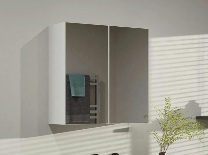 PHD Furniture Wall-Mounted Bathroom Mirror Cabinet 60×60×22cm – White