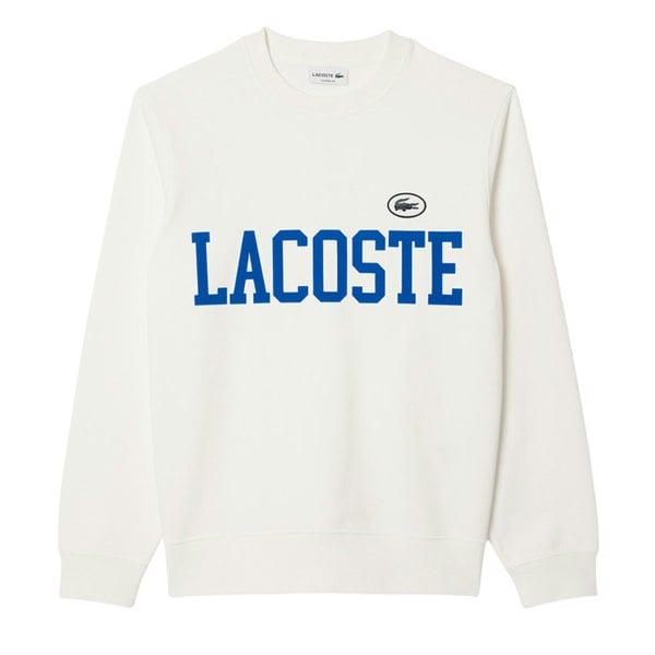 Lacoste Mens Flocked Fleece Sweatshirt - Cream