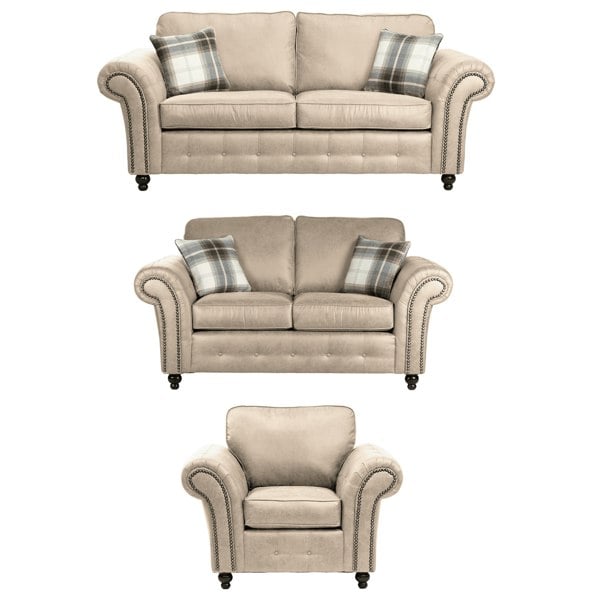 Oakland Marble Leather 3 Piece Sofa Suite