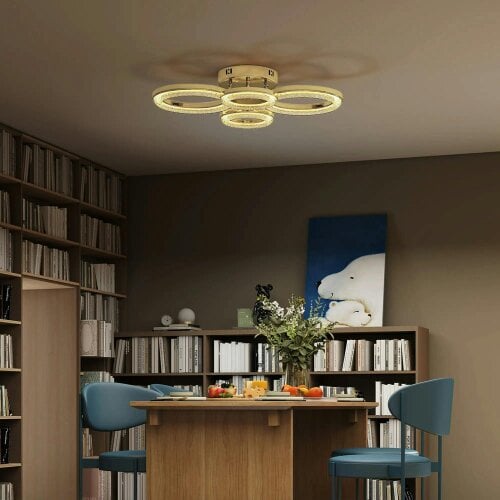 Bobobiy LED Ceiling Light, 40W 4350lm Flush Mount Ceiling Light with 3500K/4500K/6000K Colour Temperatures, 4, Gold