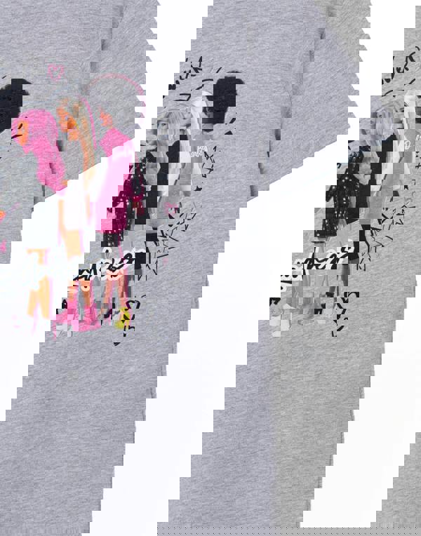 Barbie Girls Grey Doodle Group Pose Short Sleeved T-Shirt