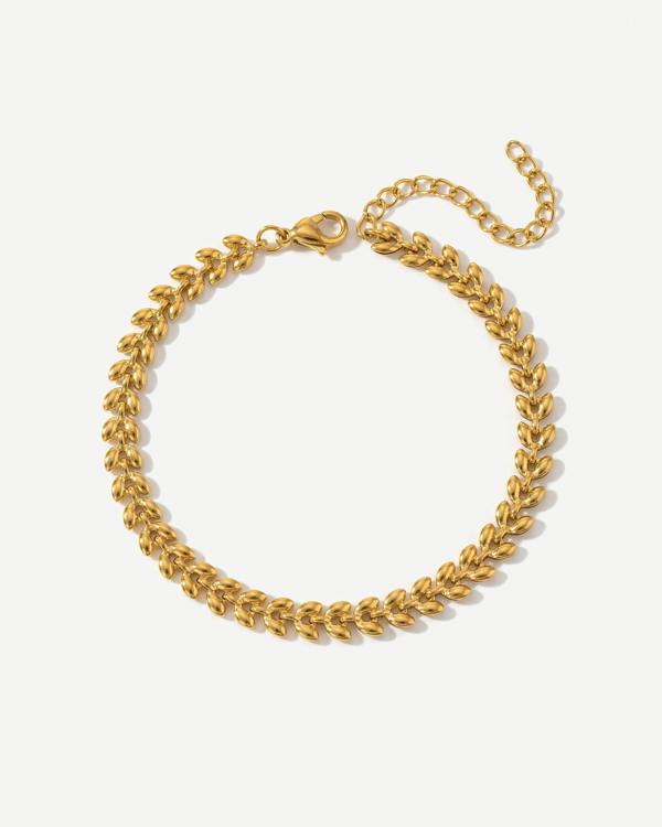 Elk & Bloom 14K Gold Leaf Chain Bracelet