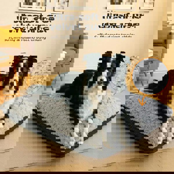 Skylos Pet Dog Bed Calming Anti Anxiety Cushion Warm Velvet Waterproof Washable