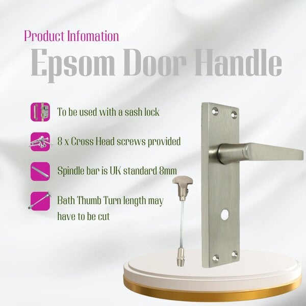 EDH Door Hardware Victorian Straight Satin Nickel Interior Bathroom Door Handles