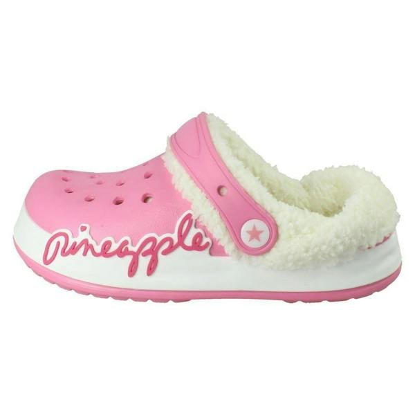 Pineapple Girls Pineapple Light Up Fluffy Lined Clogs H2719