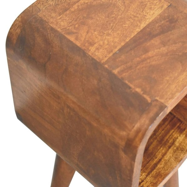 Artisan Furniture Extra Mini Minimalist Open Curved Chestnut Bedside