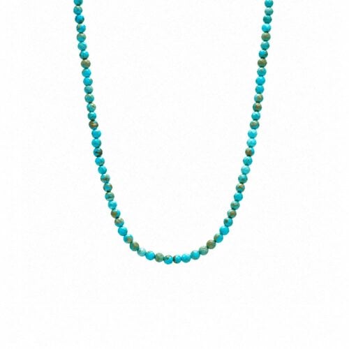 Spero London Natural Turquoise Beaded Sterling Silver Necklace